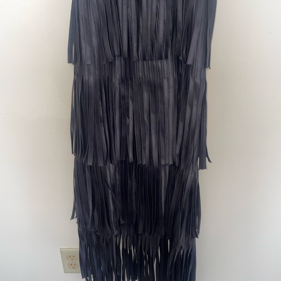 BCBGMaxAzria Black Corset Strapless Faux Leather Maxi Dress Size 0 - Picture 3 of 11